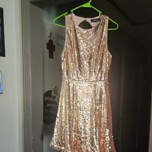 Aidan Mattox Gold Sequin Mini Dress